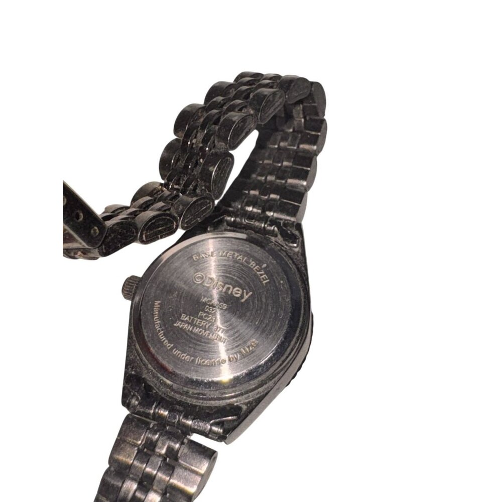 Vintage Disney Mickey Mouse Watch Black Stainless Steel Quartz Japan Movement - Picture 4 of 6